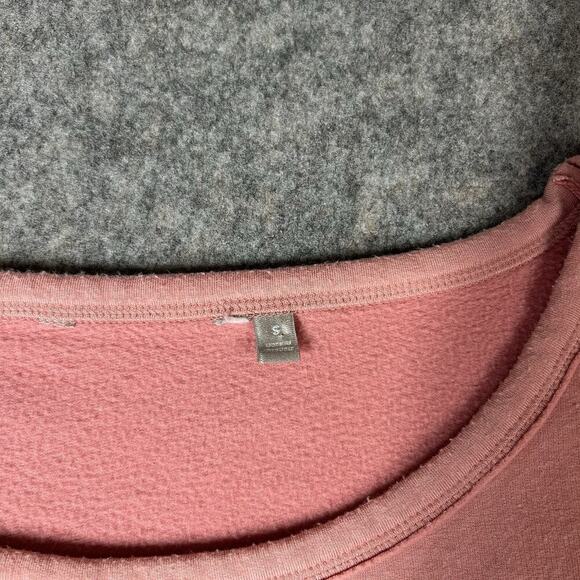 Athleta Unwind Shirt Womens Small Pink Oversized Cropped Cap Sleeve Boxy Tee - Picture 4 of 8